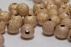  ROSE GOLD FILLED 14/20 4mm laser cut round bead, 1mm hole 