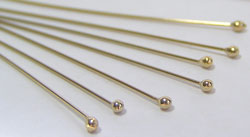  14k gold filled (14/20), 24 gauge (approx 0.5mm thick), 1.5mm ball ended 50mm headpin 