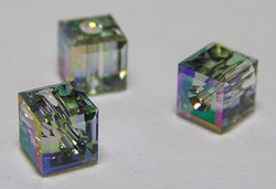  swarovski glass 5601 paradise shine 4mm cube bead 