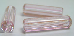  venetian cane rubino pink glass with aventurina 27mm x 7mm tube bead *** QUANTITY IN STOCK =16 *** 