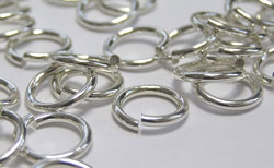  sterling silver 9mm diameter, 16 gauge (approx 1.3mm) open jump rings (saw cut) 
