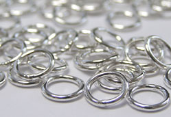  sterling silver 6mm diameter, 19 gauge (approx 0.9mm) closed jump rings 