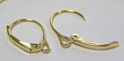  <60.45g/100> pairs vermeil, stamped 925, 16mm long, lever back earwires, 1 micron plating for increased durability, ring has 1.5mm hole [vermeil is gold plated sterling silver] 