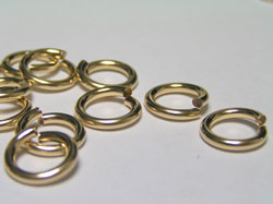  gold fill 10mm diameter, 14 gauge (approx 1.6mm) open jump ring (saw cut) 