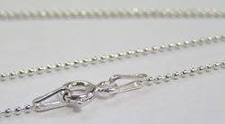  sterling silver, stamped 925 on both ends of the chain, italian made 15 inch long pendant chain, balls are 1mm diameter 