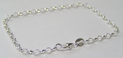  sterling silver, stamped 925, 19cm ready made oval chain bracelet, links are 3.65mm long x 2.75mm high 