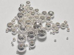  <3.4g/100> ECONOMY sterling silver 3mm round bead, 1.5mm hole 