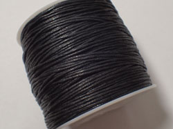  80 meter spool black 1mm waxed cotton 