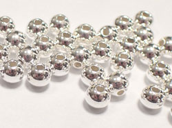  <9.1g/100> sterling silver 4mm round bead, 1mm hole 