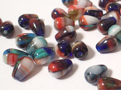  --CLEARANCE--  czech hurricane glass 11mm x 7mm drop beads - various colours - pack contents are random 