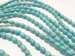  string of blue turquoise howlite 6mm x 4.5mm oval beads - approx 68 per string 