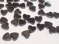  string of hematite 10mm heart beads - approx 45 per strand - A GRADE 