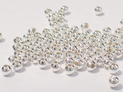  <4.0g/100> sterling silver 2.5mm round bead, 0.9mm hole, heavier than product 4256a 