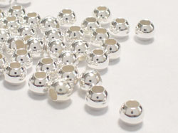  <8.25g/100> sterling silver 4mm round bead, 1.8mm hole 