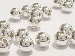  <57.50g/100> sterling silver 8mm round bead, 2mm hole, heavier than product pa470b 