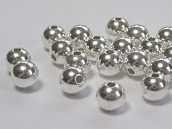  <50.65g/100> sterling silver 7mm round bead, 1.8mm hole, heavier than product pa469 