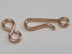  ROSE GOLD FILLED 14/20 hook and eye clasp set - hook is 14mm x 6mm - fig of 8 eye is 9mm x 4.3mm - open ring hole of hook has 1.5mm internal diameter 