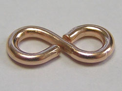  ROSE GOLD FILLED 14/20 figure of eight connector 9mm x 4.3mm - open ring holes have 2.25mm internal diameter 