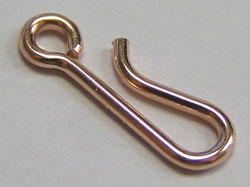  ROSE GOLD FILLED 14/20 hook - 14mm x 6mm - open ring hole of hook has 1.5mm internal diameter 
