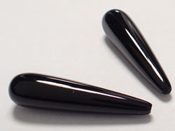  black onyx 24mm x 6mm half drilled drop 