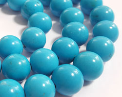  --CLEARANCE--  string of blue turquoise howlite 12mm round beads - approx 32 per string 