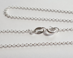  sterling silver, stamped 925, 16 inch long with 1.8mm rolo links pendant chain 