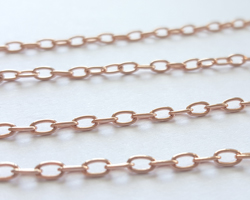  --CLEARANCE-- cm's - SOLD IN METRIC LENGTHS -  ROSE VERMEIL oval link (3.5mm x 2mm) oval link chain [vermeil is gold plated sterling silver] 