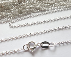  ready made sterling silver necklace - 20 inch length - open curb link chain, chain links are 1.3mm 