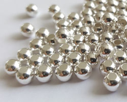  <11g/100> sterling silver 5mm round bead, 2.2mm hole, light weight 