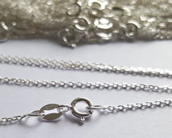  ready made sterling silver necklace - total length 24 inches - 0.8mm oval trace chain - very fine - stamped 925 on quality stamp and on the clasp 