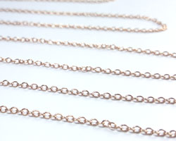  cm's - SOLD IN METRIC LENGTHS - ROSE VERMEIL loose oval link chain -  links are 1.4mm long x 1mm high, 18 links per inch, 4.5g per meter - accepts 0.64mm ring [vermeil is gold plated sterling silver] 