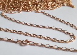  ready made ROSE VERMEIL necklace - 16 inch length - solid marina chain, marina links are 2.5mm high x 4mm long - solid links, perfect for a multitude of uses [vermeil is gold plated sterling silver] 