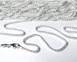  -- NEW LOW SINGLE CHAIN PRICES --  ready made sterling silver necklace - 16 inch length - popcorn chain, 1.8mm diameter - an incredibly flexible and somehow soft feel chain - perfect for a multitude of uses even just on its own 