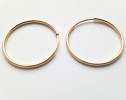  pairs of gold fill 20mm round hoops  with 1/20 14K stamp 