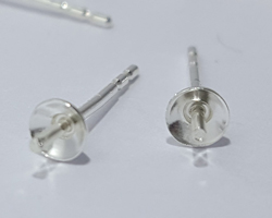  pair sterling silver, stamped 925 on post, cup and peg ear posts - cup is 3mm diameter, peg in cup is 0.7mm diameter - butterflies NOT Included 