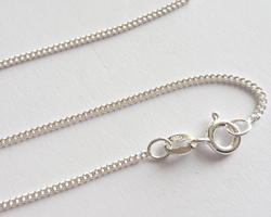  ready made sterling silver necklace - 18 inch length - 1.5mm x 0.75mm curb trace chain - ultra flexible,  beautifully slinky, the classic chain but with a bit of extra weight 