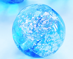 venetian murano light sapphire glass with silver foil 12mm dichroic round bead  *** QUANTITY IN STOCK = 12 *** 
