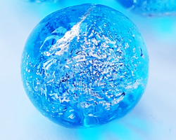  venetian murano aquamarine glass with silver foil 14mm dichroic round bead *** QUANTITY IN STOCK = 12  *** 