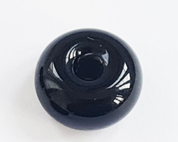  venetian murano black glass 13mm rondelle bead *** QUANTITY IN STOCK =20 *** 