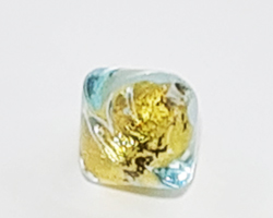  venetian murano pile aquamarine glass 10mm with 24k gold foil bicone bead *** QUANTITY IN STOCK =20 *** 