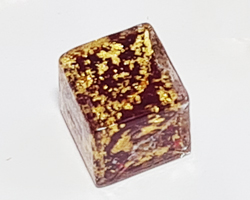  venetian murano red glass over 24k gold 10mm ca'd'oro cube bead *** QUANTITY IN STOCK =20 *** 