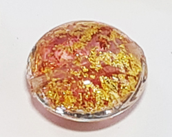  venetian murano rubino glass over 24k gold 14mm ca'd'oro disc bead *** QUANTITY IN STOCK = 30 *** 