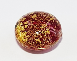  venetian murano red glass over 24k gold 14mm ca'd'oro disc bead *** QUANTITY IN STOCK = 24 *** 