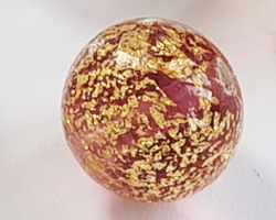 venetian murano rubino glass with 24k gold foil 10mm ca'd'oro round bead *** QUANTITY IN STOCK = 20  *** 