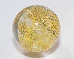  venetian murano clear glass with 24k gold foil 10mm ca'd'oro round bead *** QUANTITY IN STOCK = 40  *** 