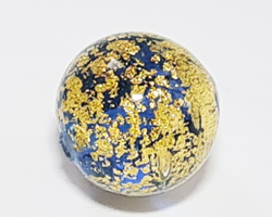  venetian murano aquamarine glass with 24k gold foil 10mm ca'd'oro round bead *** QUANTITY IN STOCK = 30  *** 