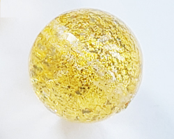  venetian murano clear glass with 24k gold foil 12mm ca'd'oro round bead *** QUANTITY IN STOCK = 24 *** 