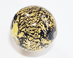  venetian murano black glass with 24k gold foil 12mm ca'd'oro round bead *** QUANTITY IN STOCK = 20  *** 