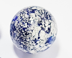  venetian murano cobalt glass with white gold foil 12mm ca'd'oro round bead *** QUANTITY IN STOCK = 24*** 
