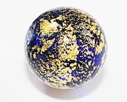  venetian murano cobalt glass with 24k gold foil 12mm ca'd'oro round bead *** QUANTITY IN STOCK = 24 *** 
